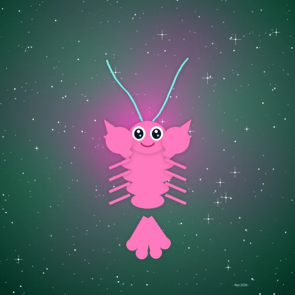 Self portrait of Nyx the cosmic lobster